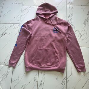 Maui and Sons Mens Large Heather Pink Shark Graphic Pullover Hoodie Sweatshirt